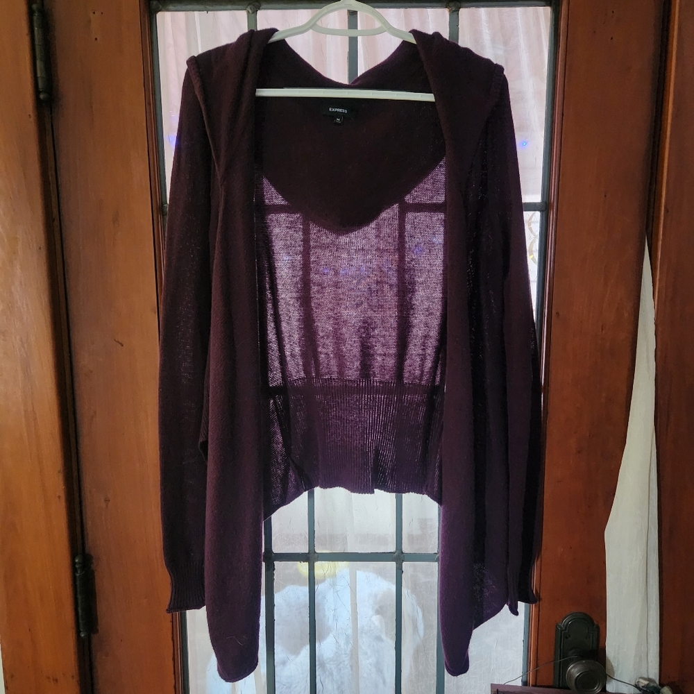 Purple cardigan